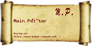Main Péter névjegykártya
